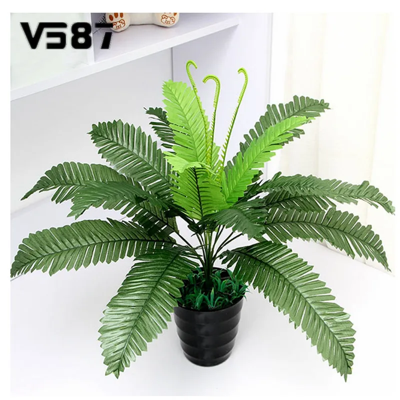 Ocamo Boston Fern Hanging Basket Artificial Lifelike Large Silk Ocamo Boston Fern Hanging Basket Artificial Lifelike Large Silk Plant Green Gr For Home
