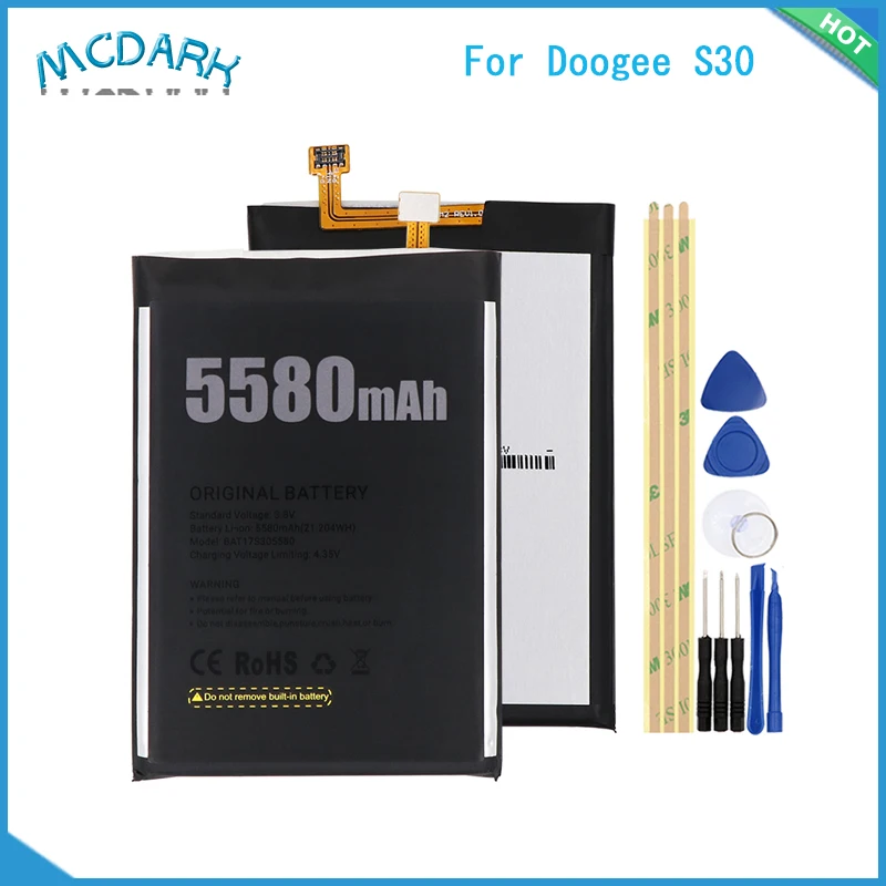 Mcdark 5580mAh Hight capacity for Doogee S30 Battery Replacement