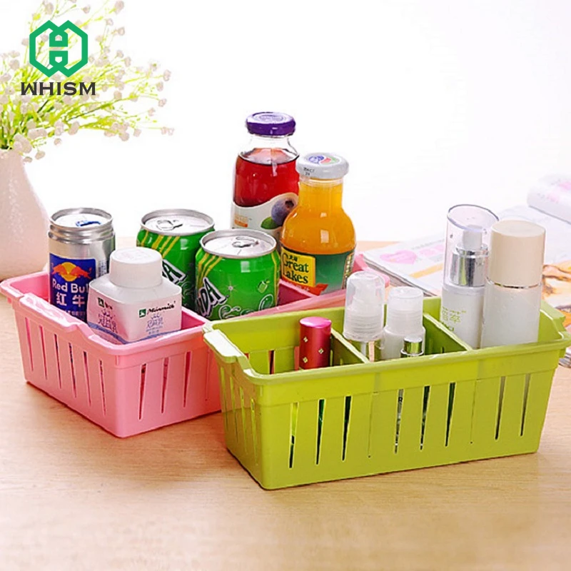 

WHISM Rectangular Plastic Storage Baskets Bathroom Cosmetic Jewerly Orgainzer Kitchen Seasoning Snacks Vegetable Desktop Storage