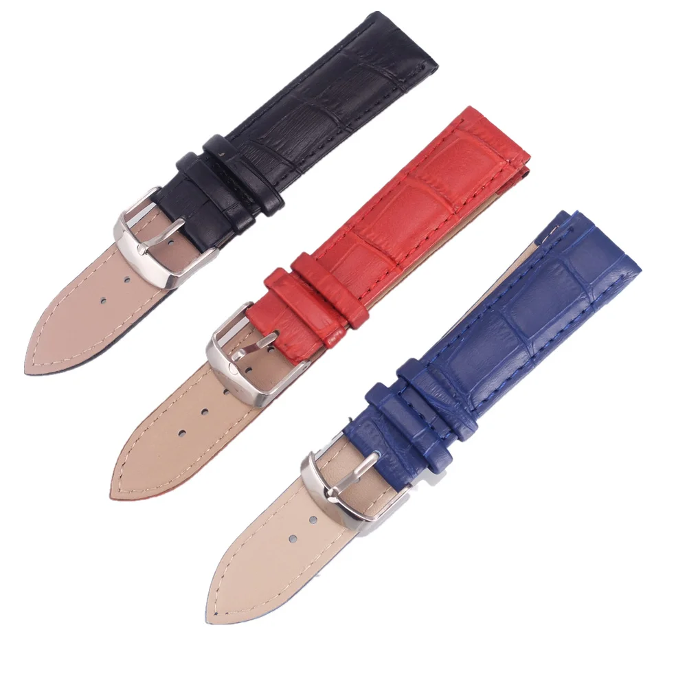 1PCS leather Watches Band Strap 12mm 14mm 16mm 17mm 18mm 19mm 20mm 21mm 22mm 24mm 26mm Women Men Watchbands Watch Belts 9 colors