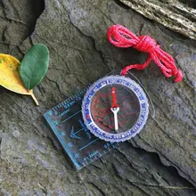 Прочная акриловая линейка компас ремешок водонепроницаемый Карманный размер Открытый Кемпинг туристическое снаряжение портативный инструмент выживания Приключения