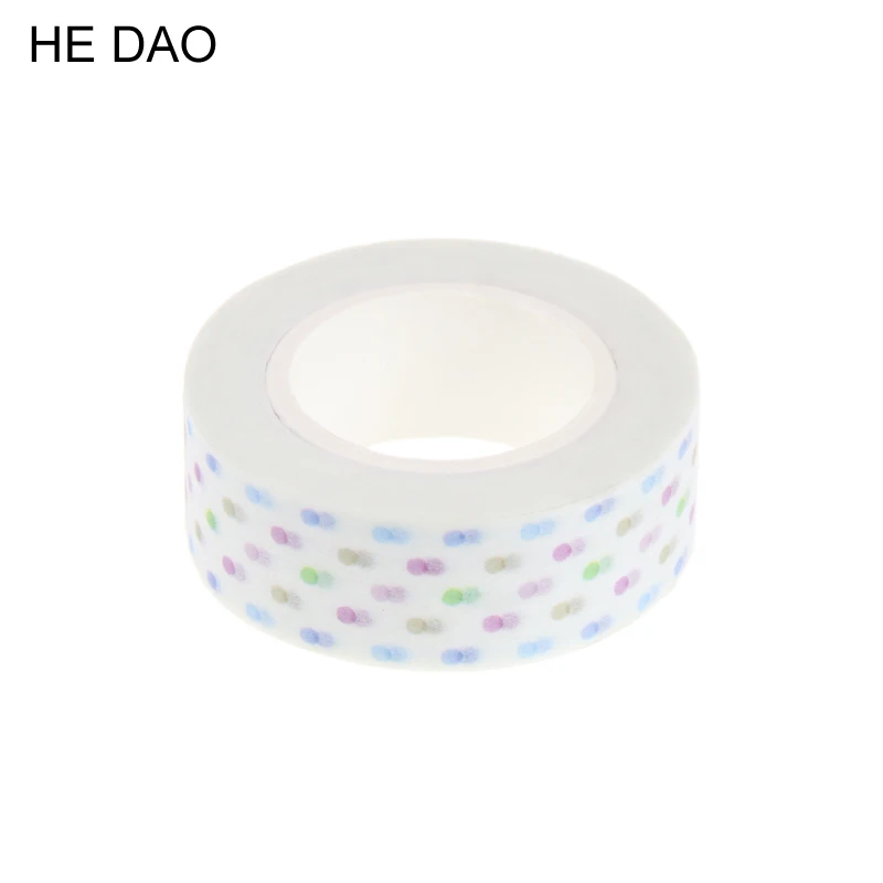 

15mm * 10m Adhesive Tape Color dot set Print Scrapbooking DIY Craft Sticky Deco Masking Japanese Paper Washi Tape