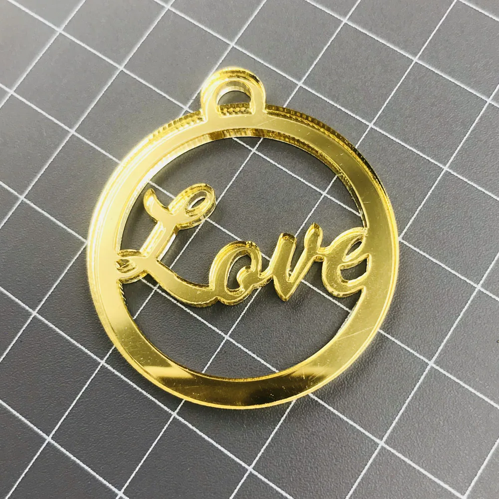 50 pcs Wedding Love Tags  Gold  Silver Mirror  Clear  Wood Label Tag Party Favors Gift Wedding Decor candy Box (3)