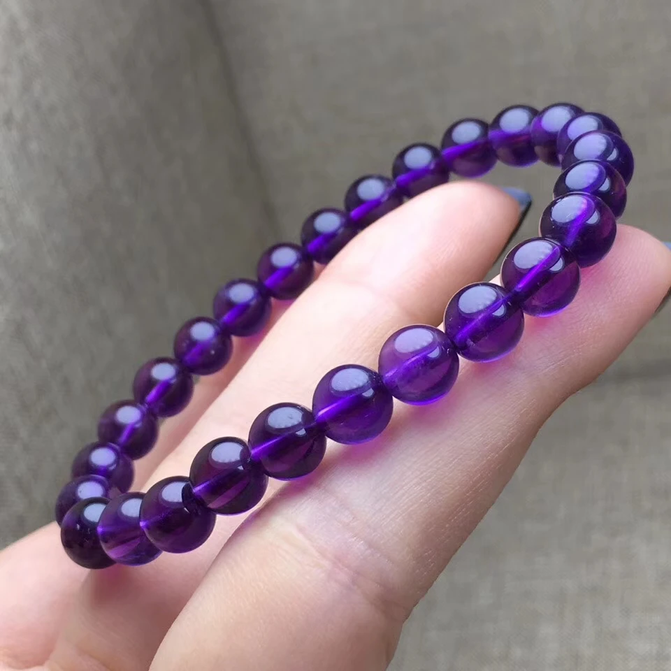 Purple Hematite Crystal Bracelet Stretch Beads