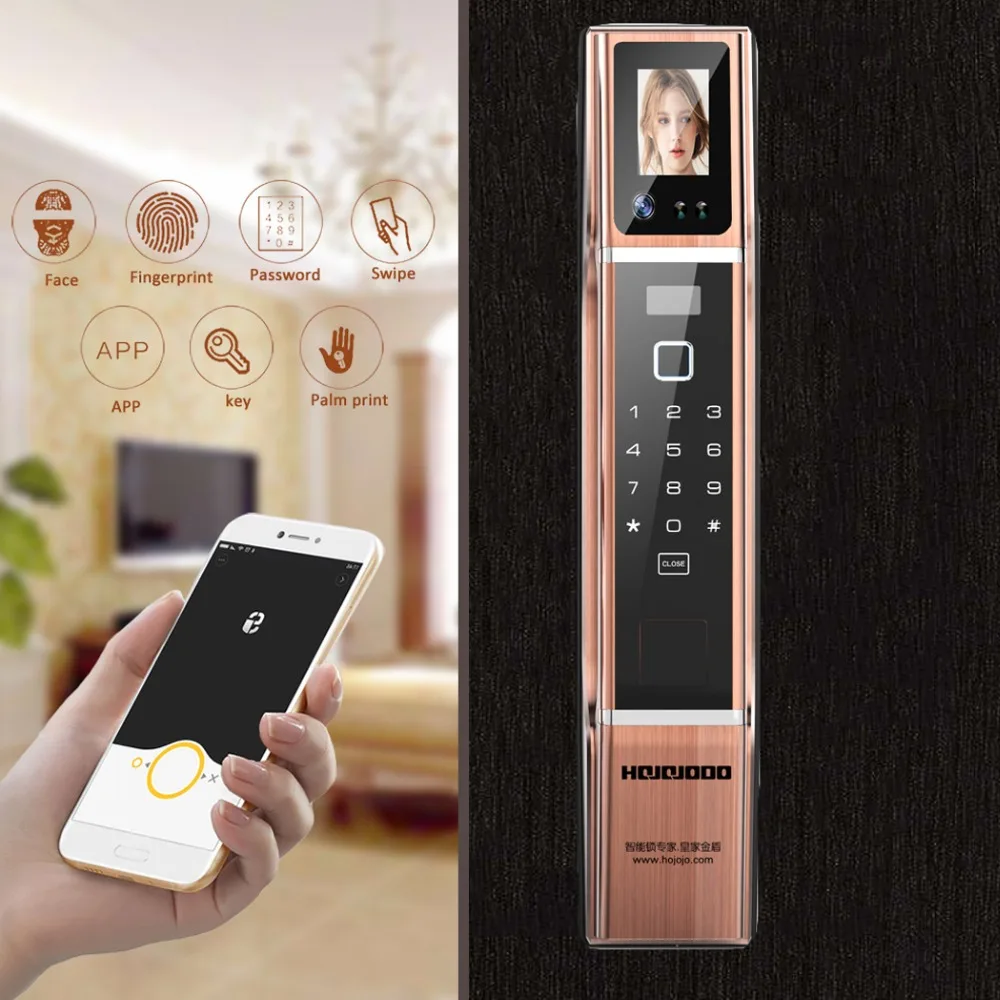 

HOJOJODO R20 Senior Smart Door Lock Fingerprint Identification Digital Door Lock Fingerprint Touch Password Anti-theft Home
