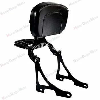 

Gloss Black Fixed Mount&Driver Passenger Backrest For Harley 2004-2018 Sportster XL Iron 883 1200 48