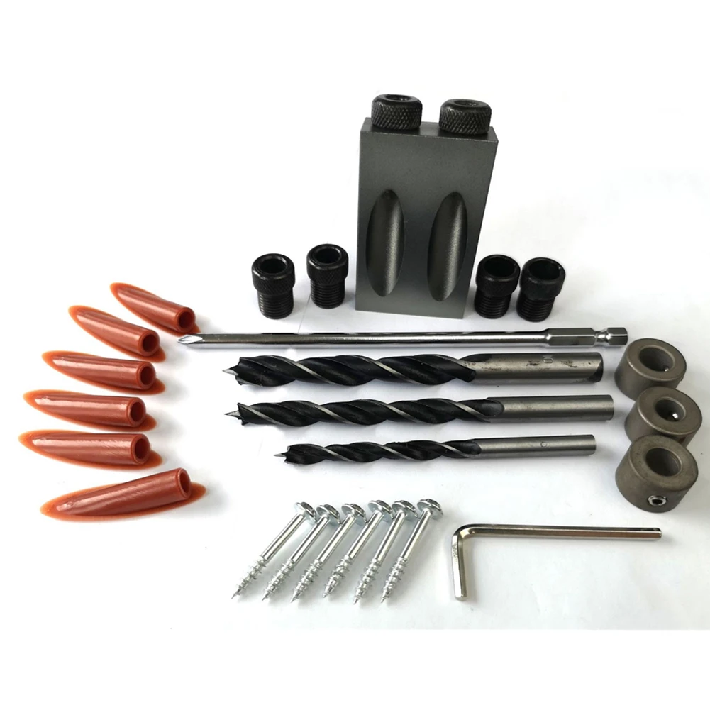 

15 Degree Woodwork Guide Oblique Hole Positioner 6/8/10mm Woodwork Locator Tools 1set