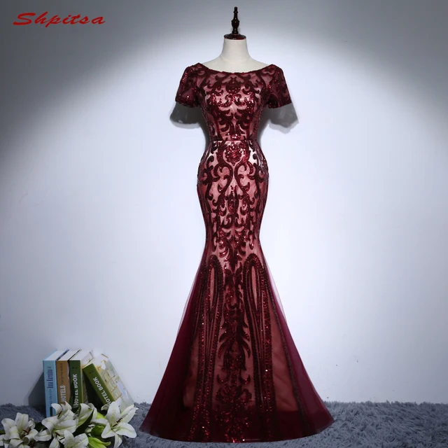 Burgundy Evening Gown Dress