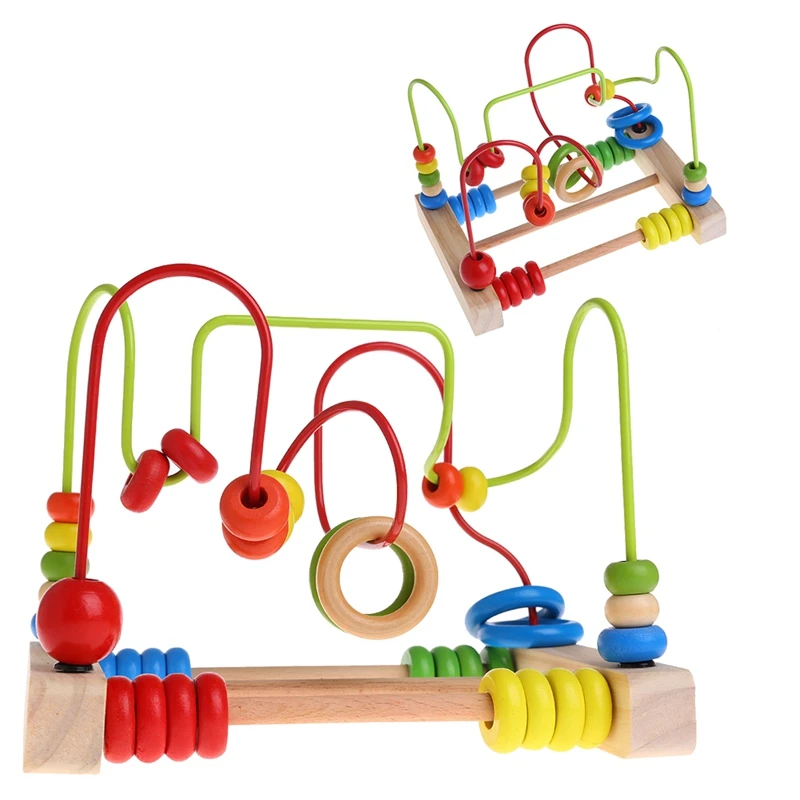 Деревянные игрушки малыша кружок из бисера лабиринт развивающие игрушки подарок для Для детей W15
