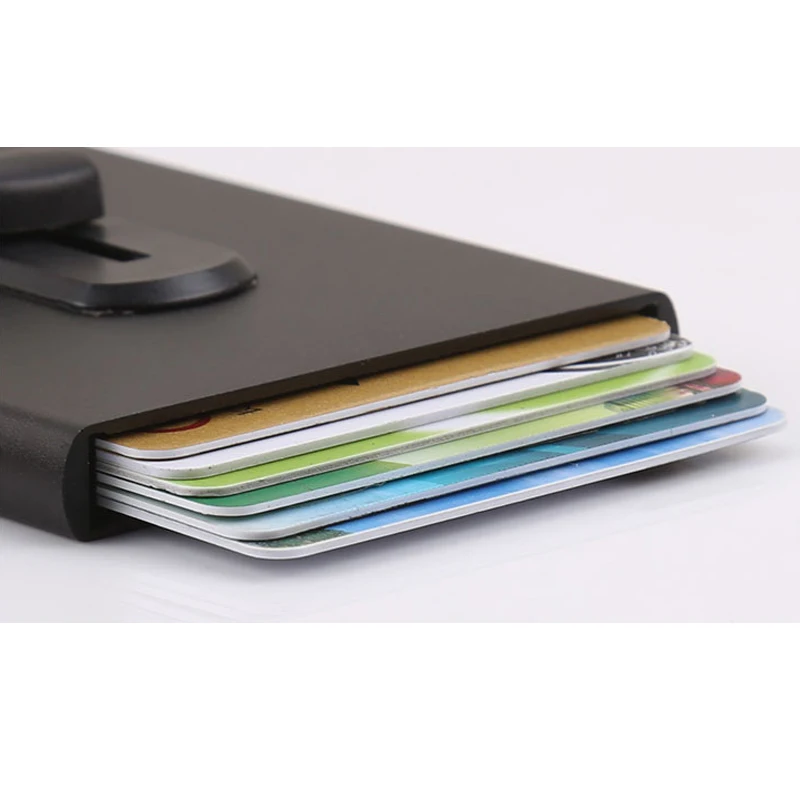 Бизнес кредитный держатель для карт мужской или женский лучший минималистичный кошелек Дизайн Тонкий RFID блокирующий передний карман кошелек металлический корпус для карт