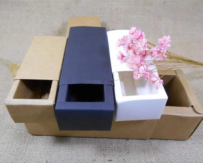 Download 25pcs/lot 10ml&20ml White Black Kraft Paper Drawer Boxes ...