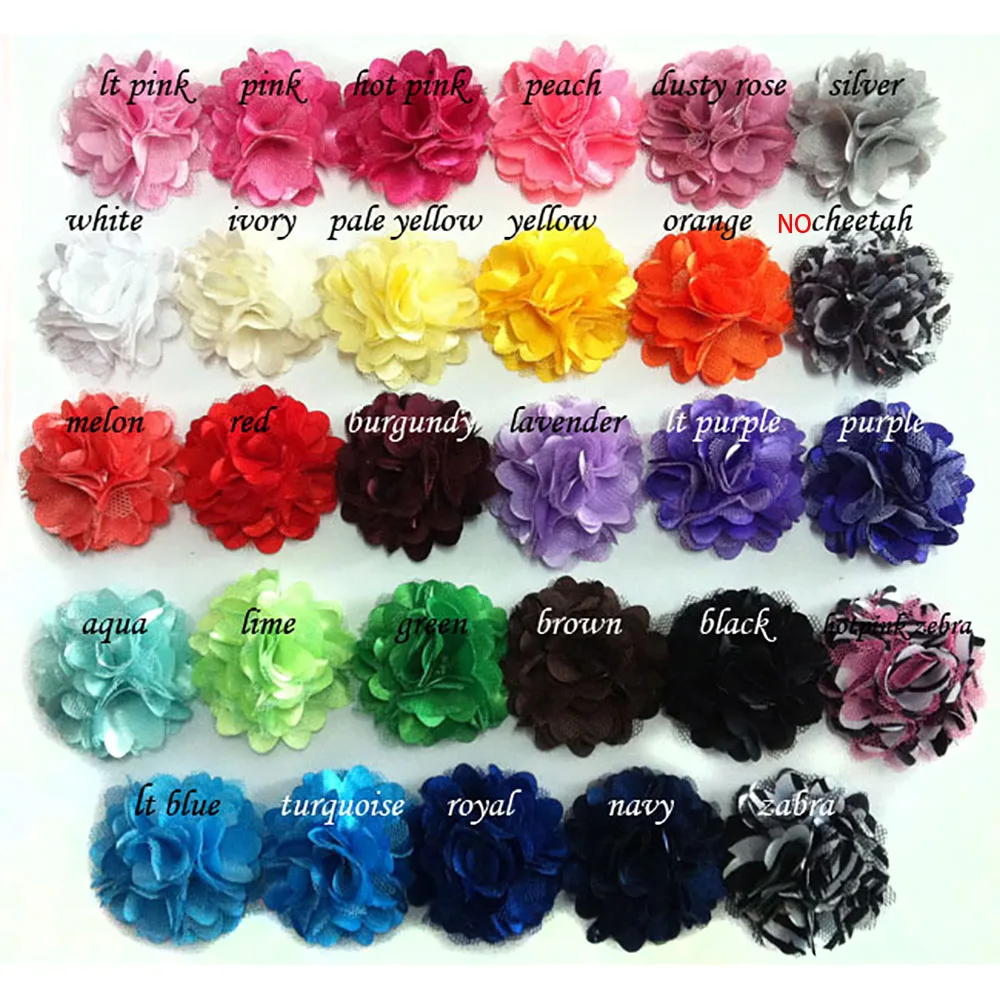

Vintage 2inch Mini Satin Mesh Flowers Top Quality DIY Satin Fabric Hair Flower Girl's Kid's Headbands Flower 13pcs