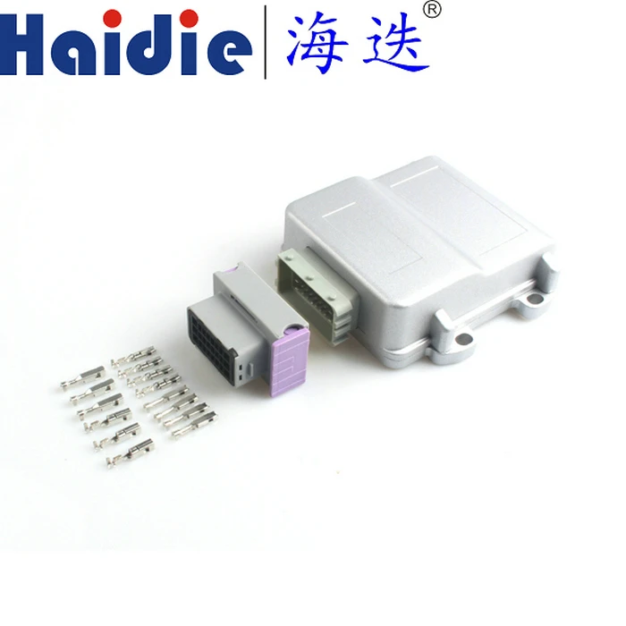 Free shipping 24pin grey male female ECU generator controller plug FCI circuit connector with 24p Aluminum box Free shipping 24pin grey male female ECU generator controller plug FCI circuit connector with 24p Aluminum box