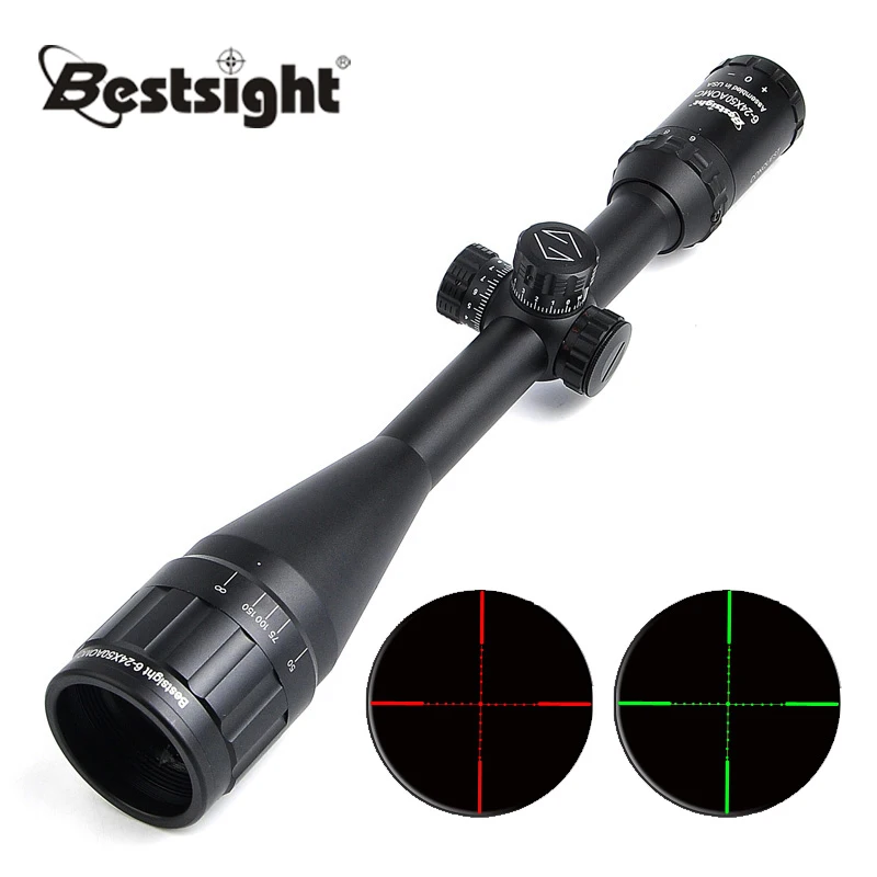 

Bestsight 6-24x50 White Markings Tactical Riflescope Green and Red Illuminated Rifle scope Optic Sight Hunting Sniper Scopes