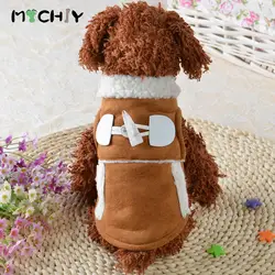 Pet Dog Clothes Warm Autumn And Winter Lamb Cashmere Motorcycle Jacket For French Bulldog Pug Chihuahua Winter Overalls For Dogs