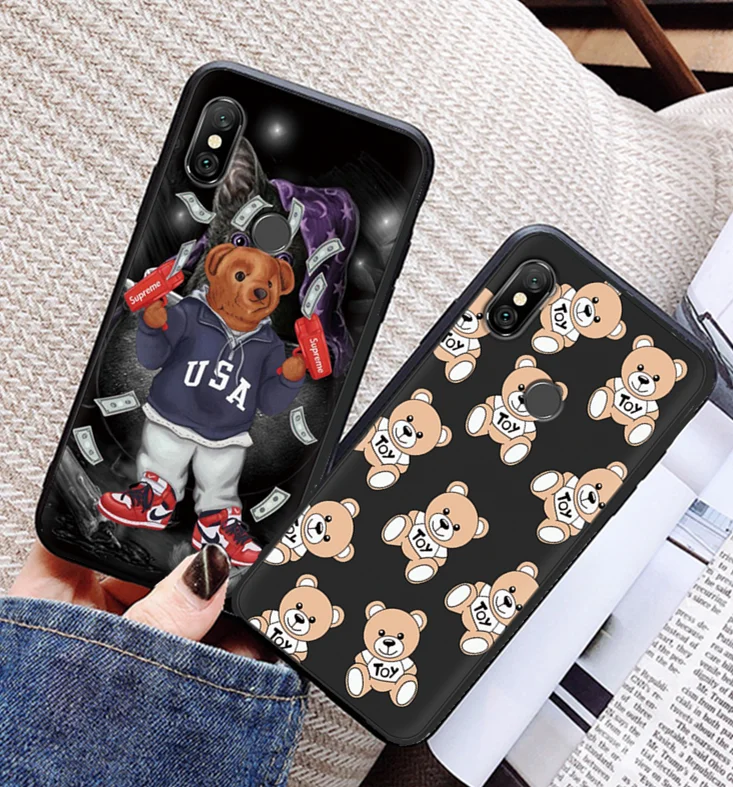 

USA Bear Silicone Case For Xiaomi Redmi 3S 4A 5 6 6A Pro S2 Note 7 4X 3 5 5A Plus Fundas For Xiaomi Mi 8 9 A1 A2 5X 6X TPU Cover