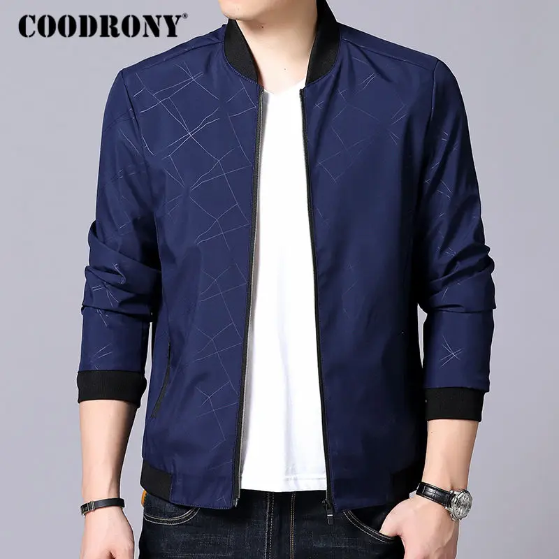 COODRONY منفذها سترة الرجال الماركة التجارية عارضة موقف طوق المعاطف 2019 الخريف الشتاء جديد سستة الضلع كم قميص أوم 807