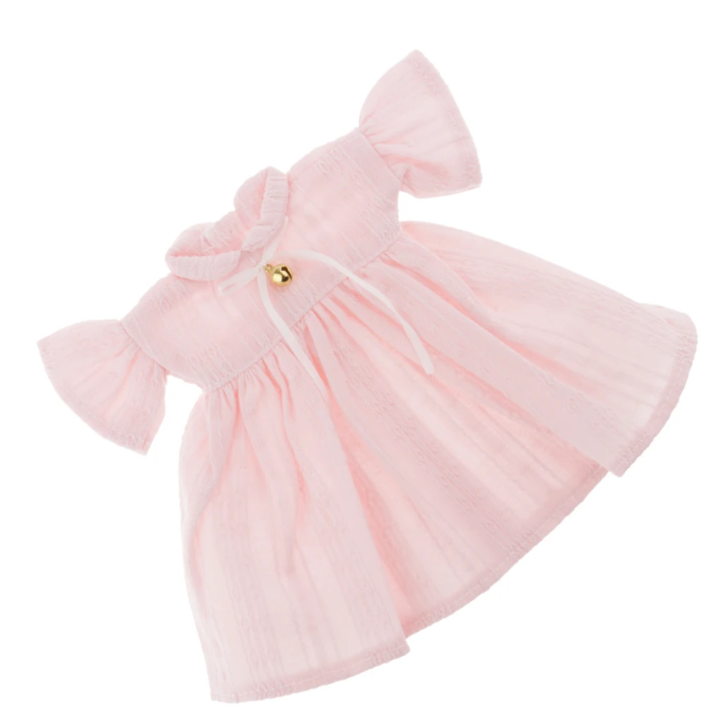 Fashion Girl Doll Clothes fit for 1/6 Pullip 12inch Dolls, Round Collar Dress with Bowknot, Candy Color