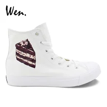 Вэнь белый высокие холщовые спортивная обувь торты десертные Дизайн обувь для женщин Стильная шнуровка эспадрильи без каблука лофери