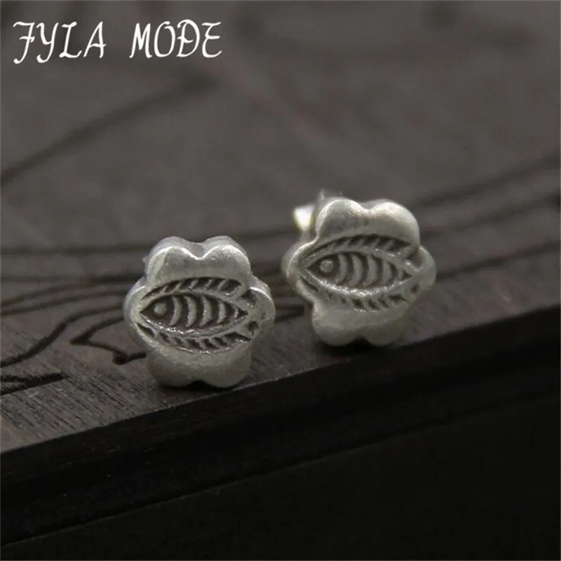

925 Sterling Silver Stud Earring Design Carved Jewelry For Women High Quality New Wedding Costume Accessories 9.6*9.3mm 1.70g