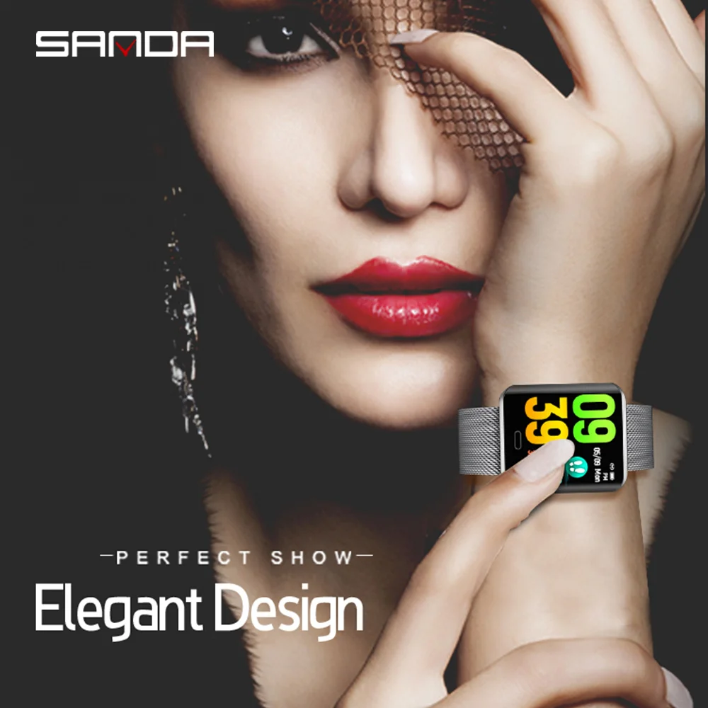 SANDA новинка 2019 смарт часы с Bluetooth мужские цифровые женские пульсометр