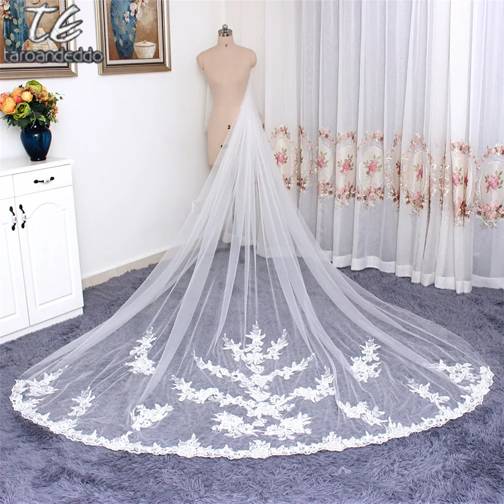 3.5 Meter Cathedral Length High Quality Wedding Veils Face Cover Bridal
