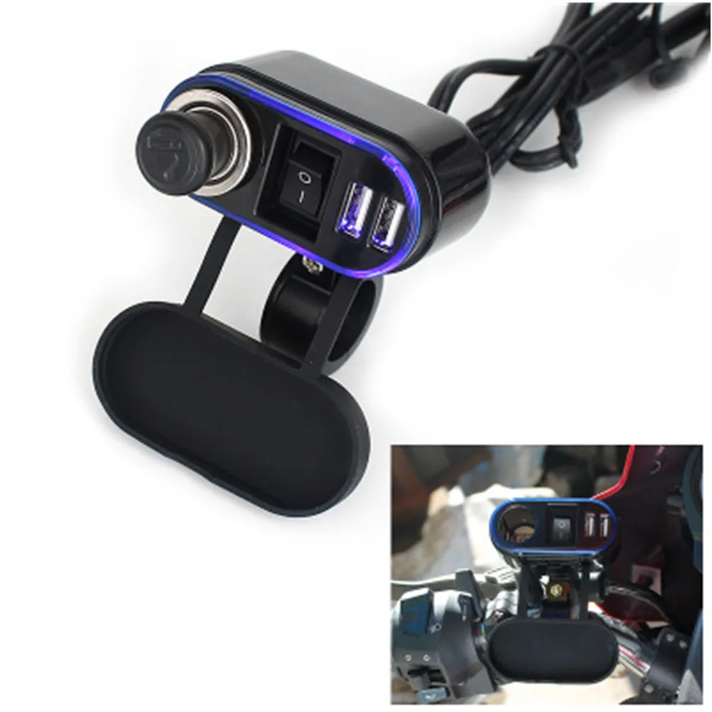 Buy Universal Motorcycle Waterproof Dual USB Charger Adapter Electric Bicycle Handlebar Power Supply Port Socket For Phone