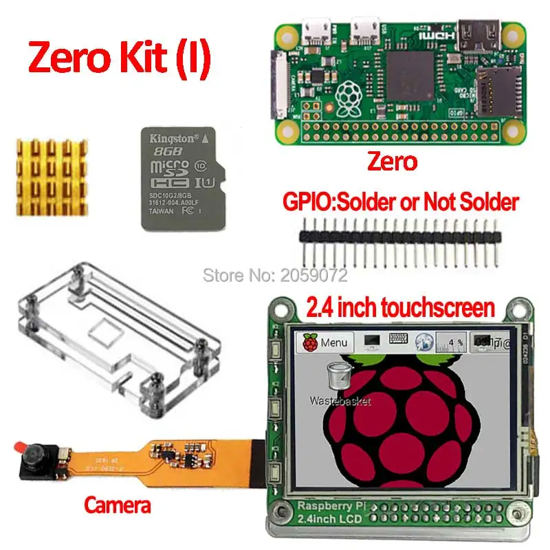 Raspberry Pi zero Pi0 версии 1 3 2 4 дюйма ЖК дисплей чехол для камеры 8 ГБ sd карта сенсорный