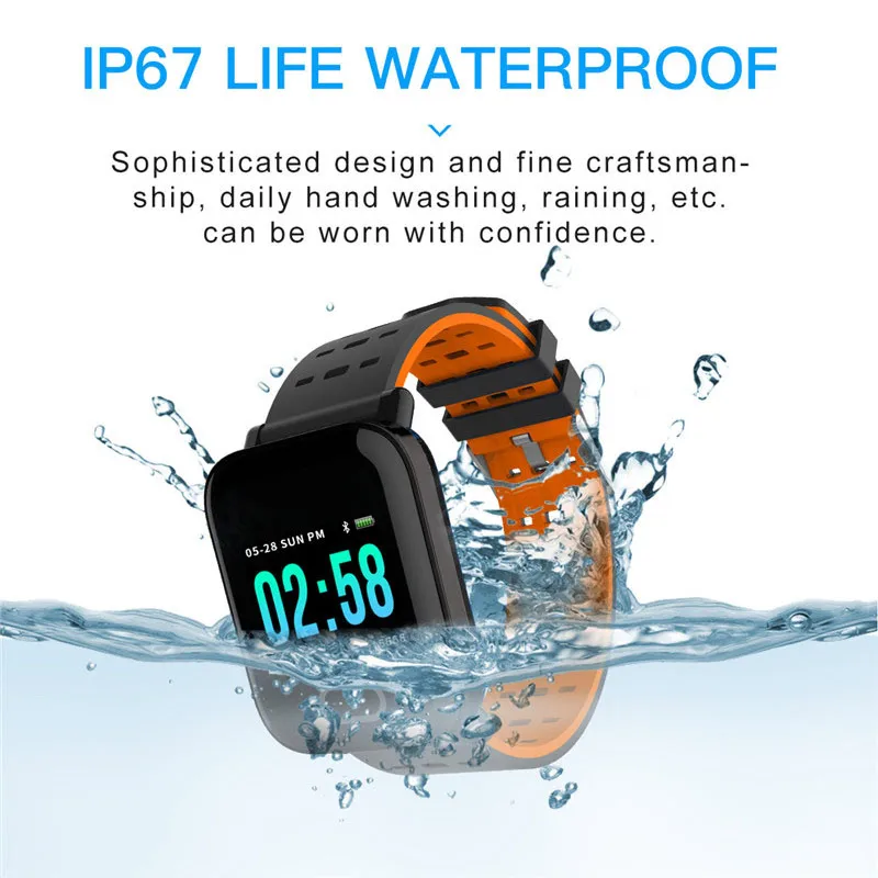 

A6 Smart Watch Heart Rate Monitor Sport Fitness Tracker Blood Pressure Call Reminder Men Watch for iOS Android Gift Smart Watch