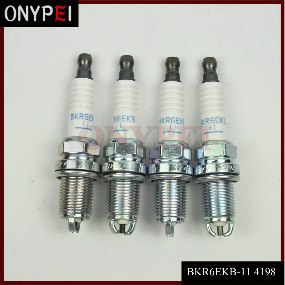 4 шт. BKR6EKB-11 4198 Свеча зажигания для Toyota Nissan для Opel Honda Ford peugeot Audi BKR6EKB11
