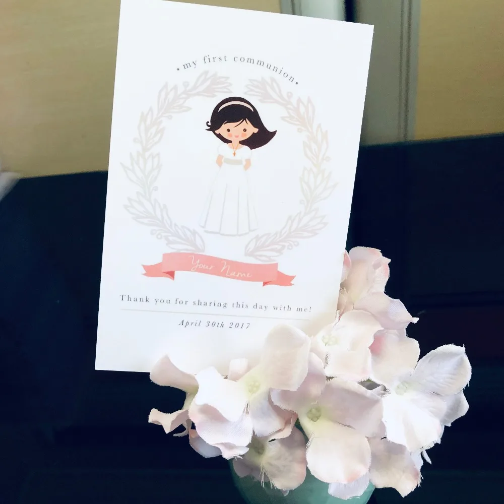 

MY 1ST Holy Communion Card Personalized FIRST BOY GIRL RELIGIOUS CEREMONY