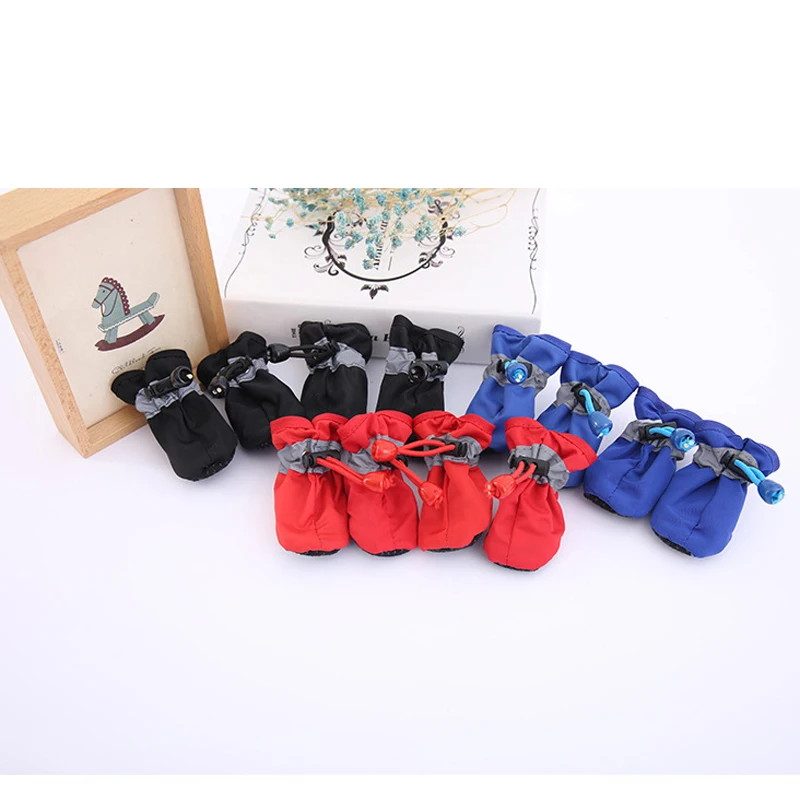 12sets/lot Dog Shoes Waterproof Anti-slip Pet Shoes for Small Dogs Cats Chihuahua Yorkie Snow Dog Boots Socks