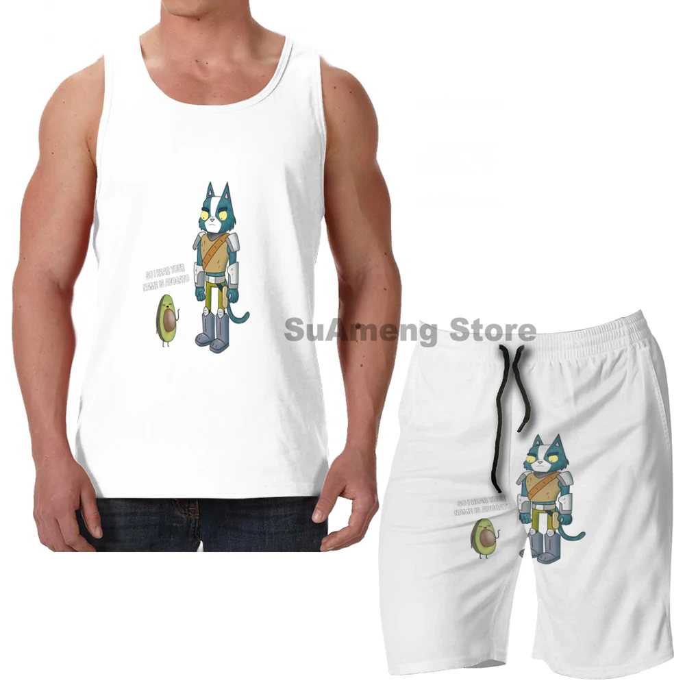 

Summer funny print men Tank Tops Women Avocato final space avocado men Board beach shorts women sets fitness sleeveless vest