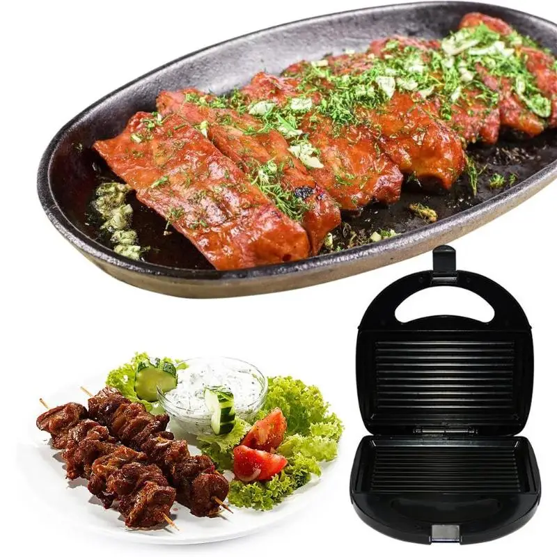 

750W Multifunction Non-stick Sandwich Makers Mini Cooking Dishes Roast Meat Sausage Hamburger Steak Electric Oven Grilling Plate