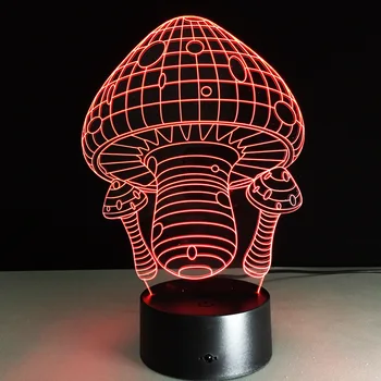 

7 color 3D creative electronic gifts acrylic lamp led mushroom night light 053