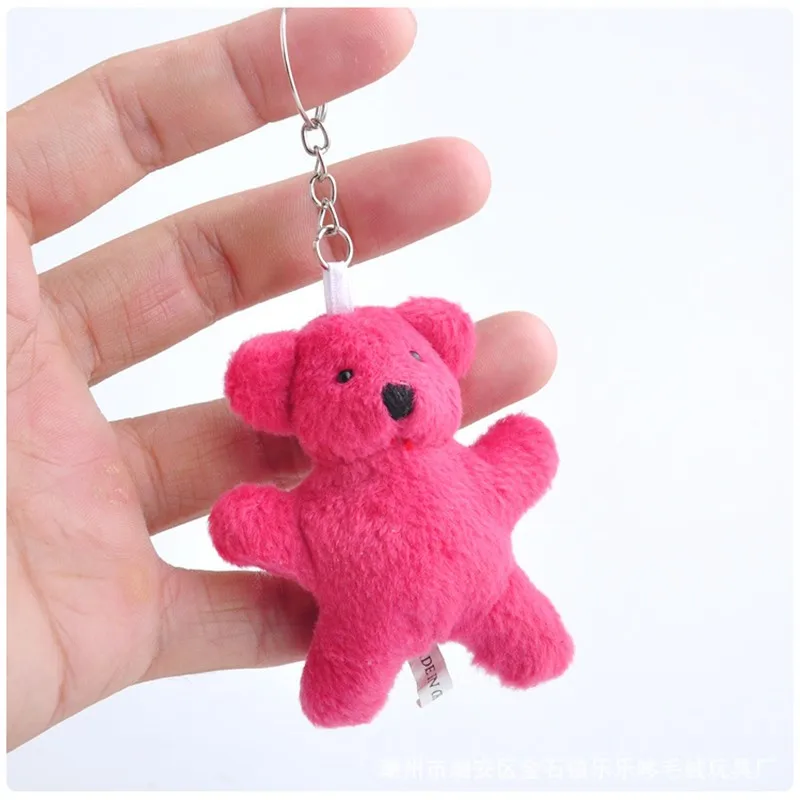Super Kawaii Red Teddy Bear Plush Toys Bag Phone Key Peluche Pendant Dolls 20pcslot 7cm (3)