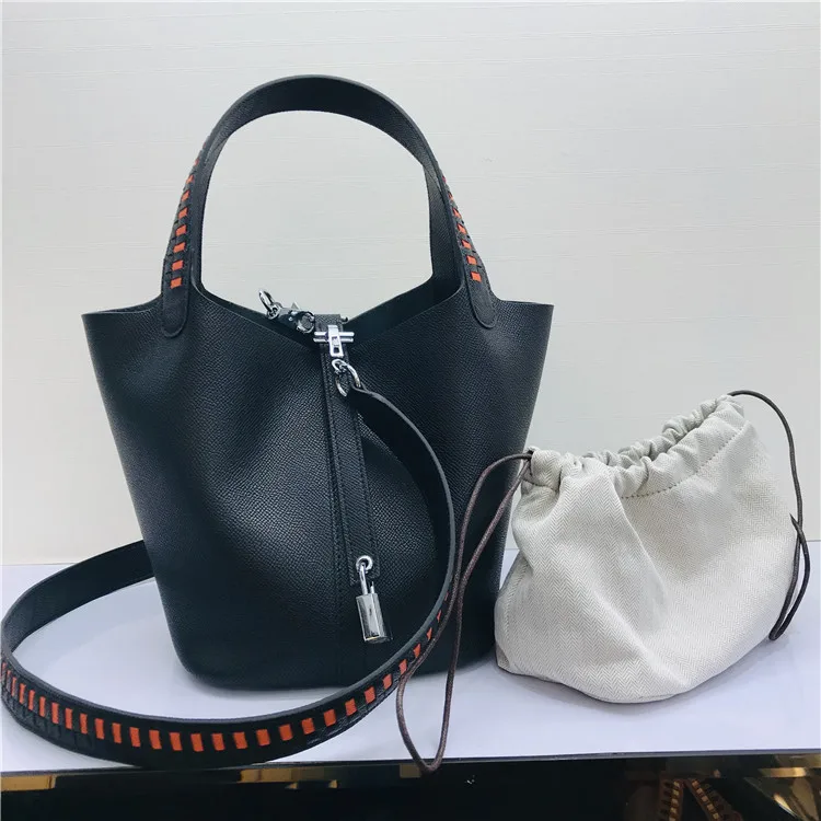 Высокое качество Натуральная кожа женские сумки через плечо повседневные сумки известный дизайнер сумки Bolsas De Mujer - Цвет: Black