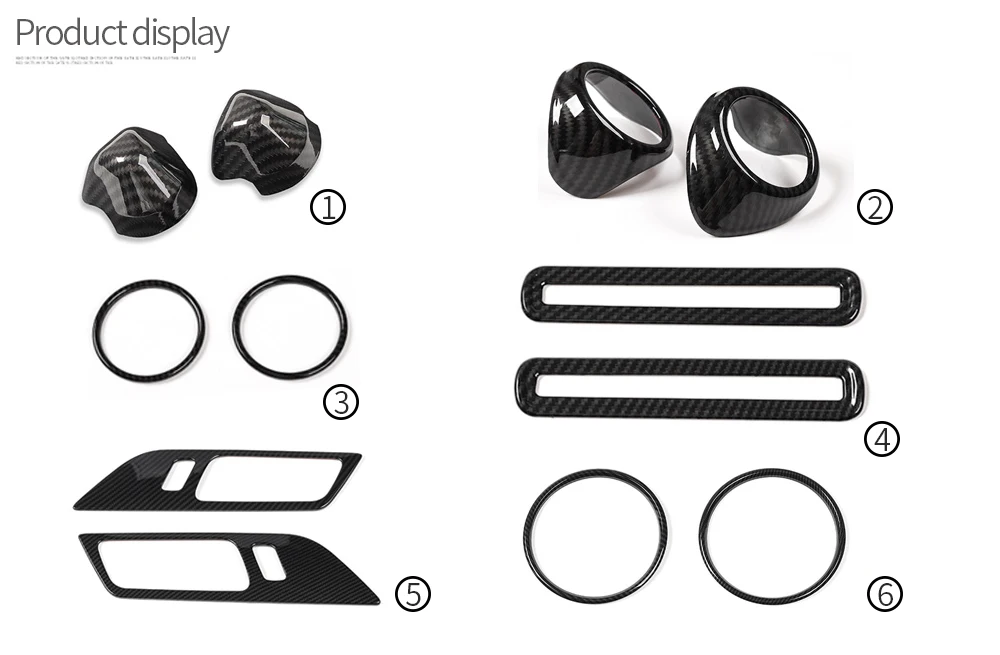 Углеродное волокно автомобильная дверца Салон украшение рамка отделка динамик украшение кольцо дверь Вентиляционное покрытие ремня безопасности для Ford Mustang