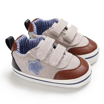 

Hot sale Baby Boy Breathable Star Print Anti-Slip Shoes Sneakers Soft Soled Walking Shoes First Walkers 0-18M