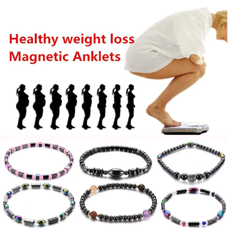 

12 Types Weight Loss Magnet Anklet Colorful Stone Magnetic Therapy Bracelet Weight Loss Product Slimming Health Care jewelry