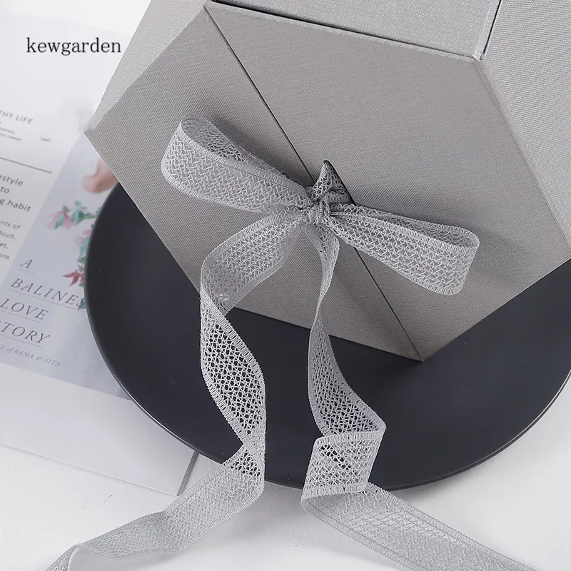 Kewgarden Wholesale 28mm Hollow Satin Ribbons Handmade Tape DIY Hair Bowknot Ribbon Packing Riband Webbing 20 Yards / lot