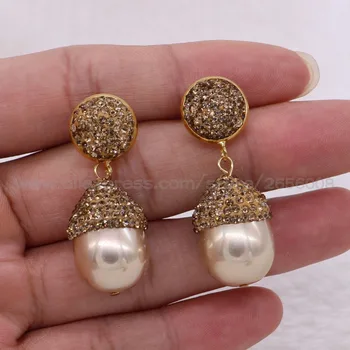 

4Pair Mix color Fashion beaded earrings pave shiny Rhinestone drop earrings druzy earring elegant lady jewelry fashion 2261