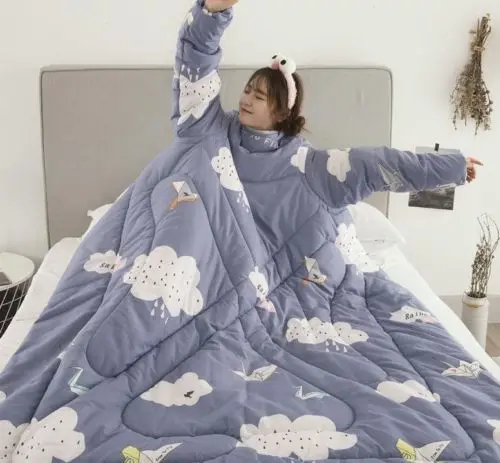 

Winter Lazy Quilt With Sleeves Quilt Winter Warm Thickened Washed Quilt Blanket