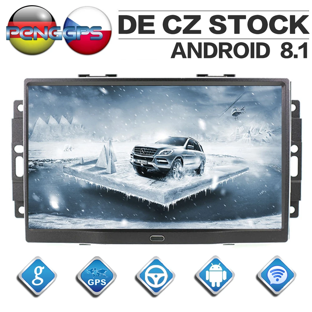 

Android 8.1 Car CD DVD Player 8 Core GPS Navigation forChrysler 300C Jeep Dodge 2004 2005 2006 2007 2008 Two Din Car Radio Unit