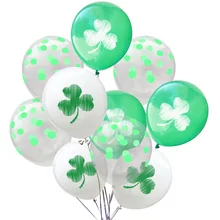 10 pçs clover látex balões decorações de festa de aniversário dia de são patrício verde confetes balões de festa de casamento suprimentos