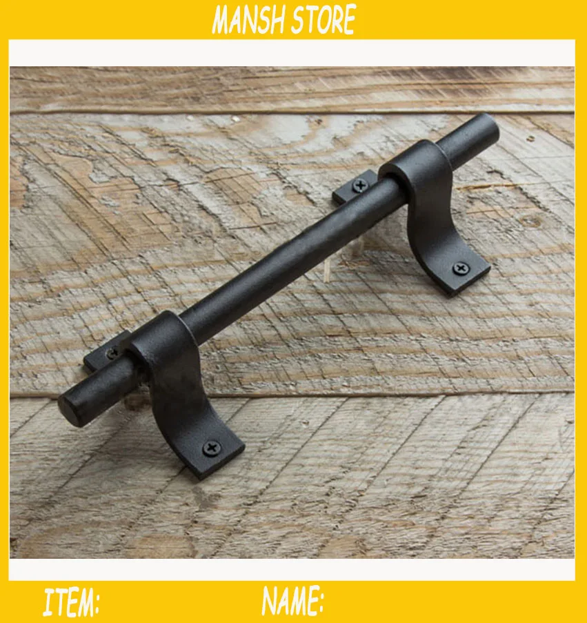 

Iron Door Handle Industry Style Metal Black Handle Retro Cupboard Handle American Countryside Free Shipping