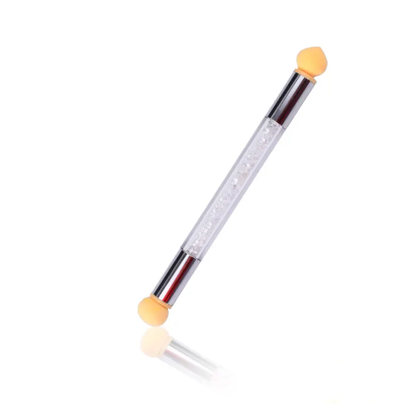 Fulljion Нейл-арт набор блеск порошок подбор нажмите с силой так градиент ручка кисточки губка для маникюра Инструменты стразы маникюр; точки инструменты - Цвет: Прозрачный