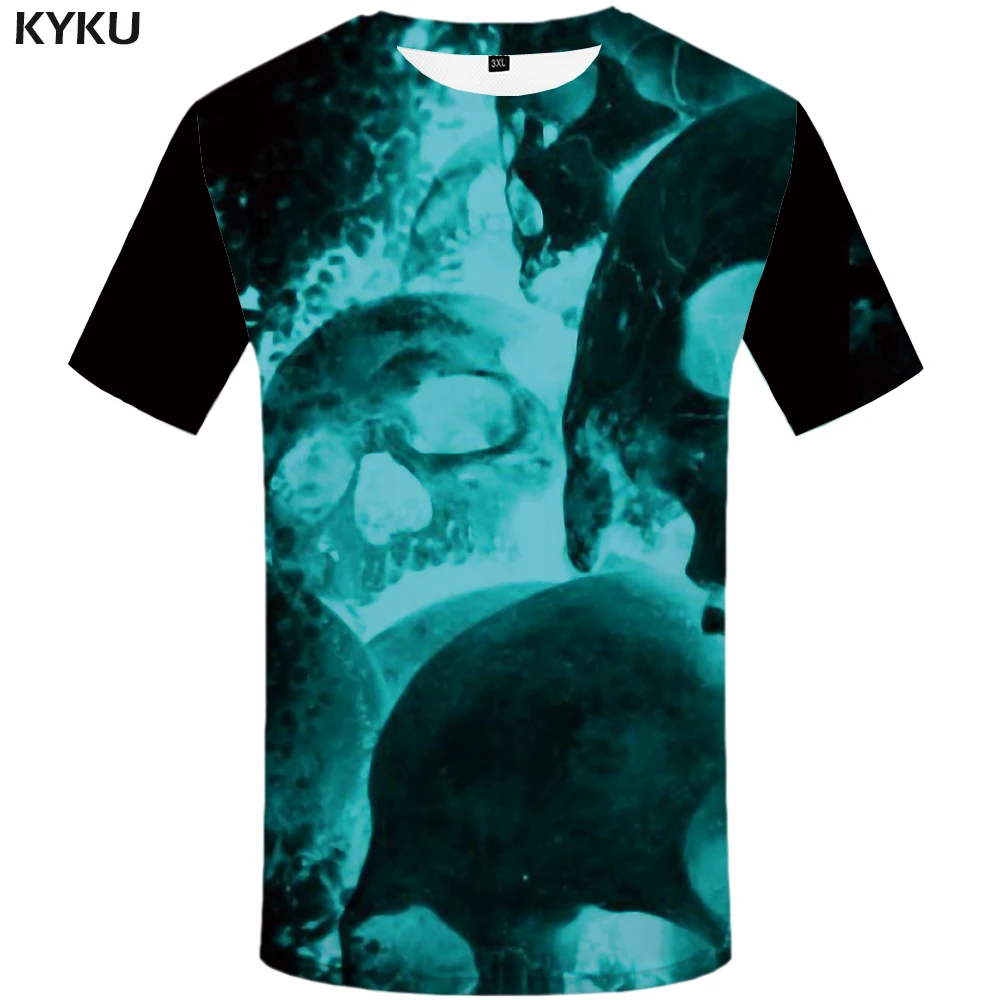 

3d Tshirt Skull T shirt Men Skeleton Anime Clothes Punk Tshirts Casual Gothic Tshirt Printed T-shirts 3d Short Sleeve Summer