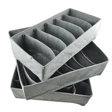 2017 Portátil 3 Unidades de Fibra de Carbón de Bambú Caja De Almacenamiento Para la Ropa Interior Bra Etc