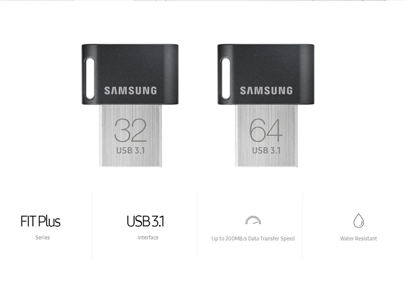 Новейший SAMSUNG USB 64GB флеш-накопитель USB 3,1 32GB флеш-накопитель Металлический мини-черный диск Memoria 128GB